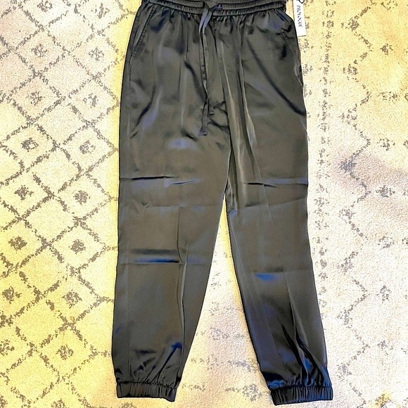 NWT Prologue Black Satin Mid-Rise Straight Leg Size Small - Picture 1 of 8